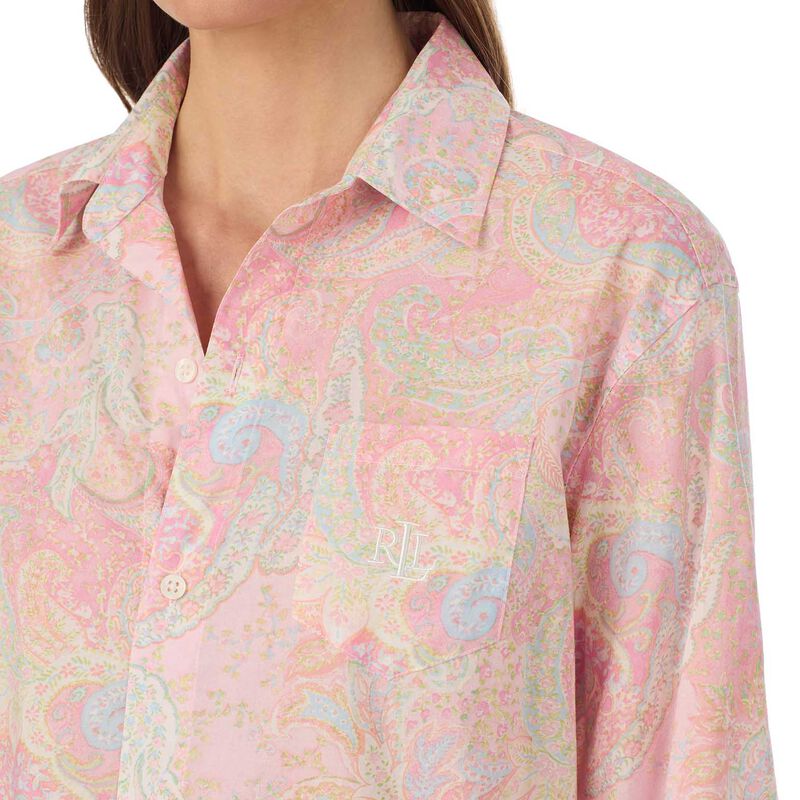 Lauren Ralph Lauren Cotton Lawn L/S His Shirt Sleepshirt image number 2
